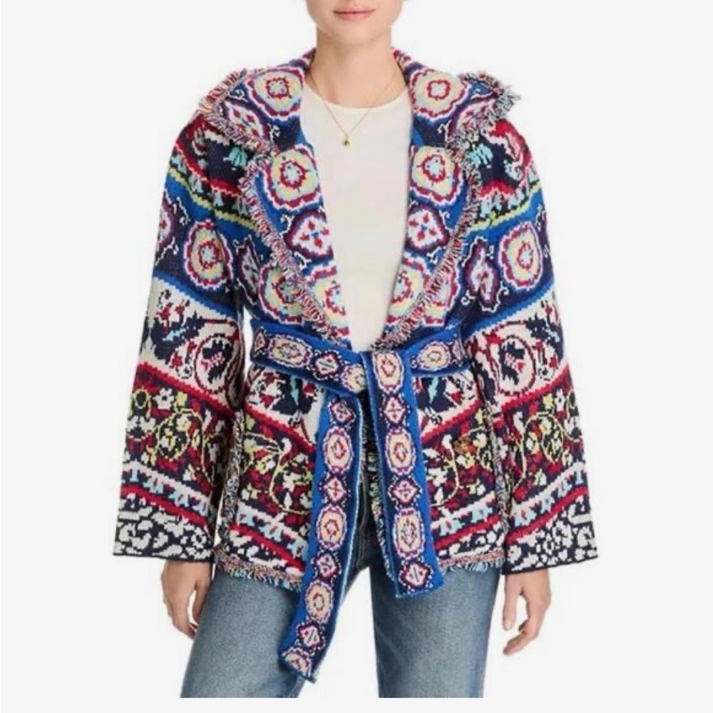 FARM Rio Colorful Geometric Knit Cardigan